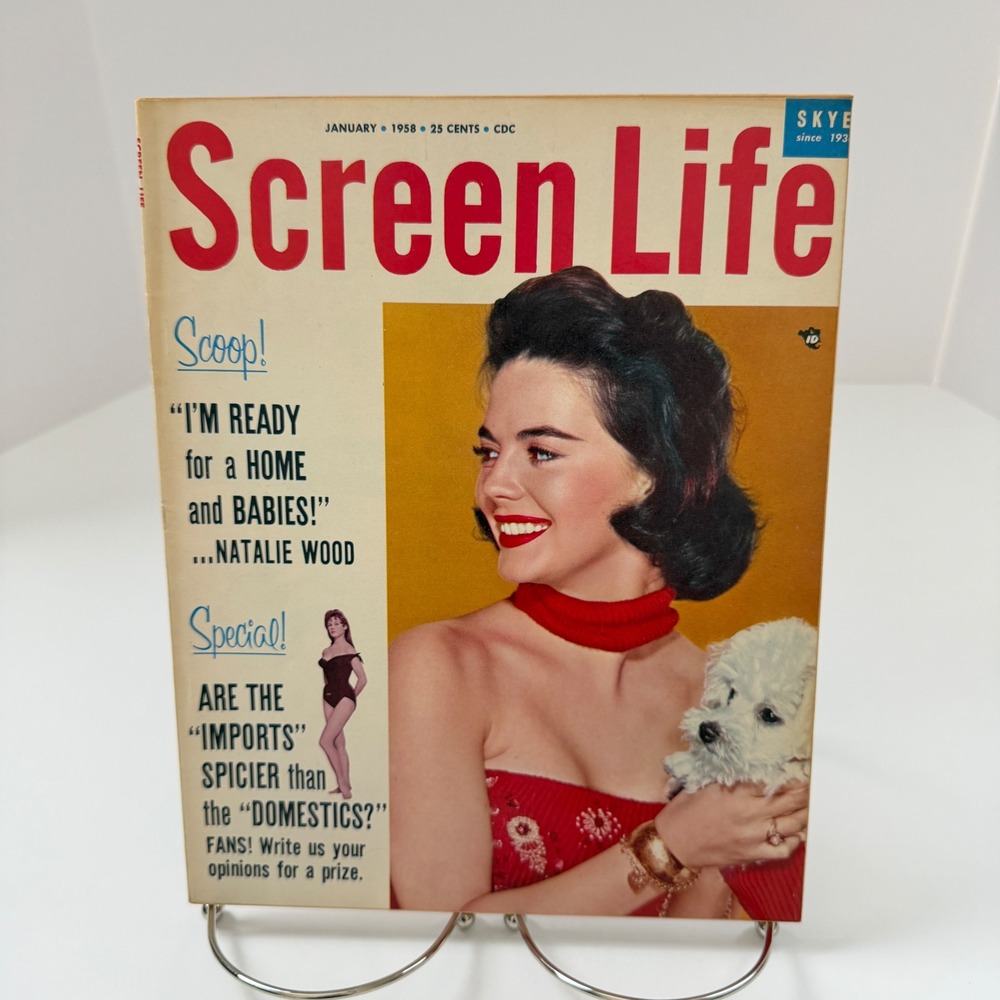 Screen Life Magazine January 1958 Natalie Wood Cover Hollywood Vintage